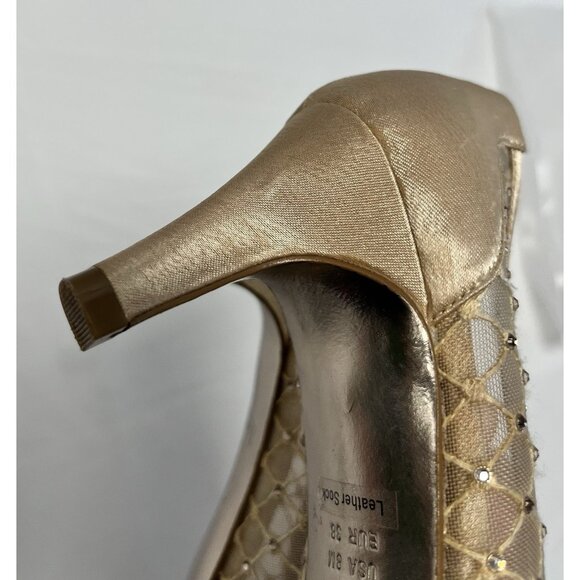 Sexy Women's Size 8 Cream/Sheer/Jewels Peep Toe Pumps 🤩 - Picture 10 of 11